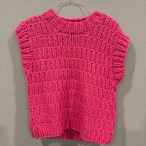 English Factory Fuchsia Knit Sweater Vest